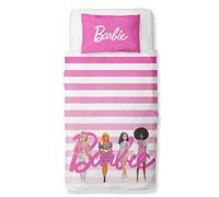 Barbie Set copripiumino singolo per bambini, reversibile, double-face, con federa coordinata, in policotone