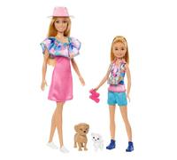 Barbie - Set da 2 bambole Barbie e Stacie, con abiti estivi e due cuccioli, tanti accessori inclusi, dal film Stacie to the Rescue, giocattolo per bambini, 3+ anni, HRM09