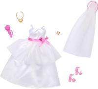 Barbie Set da sposa per bambola Barbie per il giorno del matrimonio, 1 vestito con accessori per un look completo