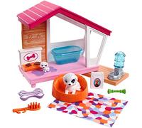 Barbie Set di Arredamenti da Interno, con Casetta Include Cuccia, Mamma con Cucciolo e Accessori a Tema, Bambola Non Inclusa, Giocattolo per Bambini 3 + Anni, FXG34