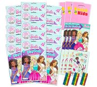 Barbie Set di bomboniere per feste - Bundle con 15 pacchetti di giochi di attività con libro da colorare, adesivi e altro ancora | Confezione di forniture per compleanno Barbie
