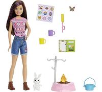 BARBIE SKIPPER Playset CAMPEGGIO CAMPING con Coniglietto e fuoco Mattel HDF77