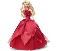 Barbie Signature 2022 Holiday Barbie Doll (capelli biondi ondulati) con supporto per bambola, regalo da collezione per bambini dai 6 anni in su