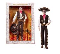 Barbie Signature Día De Muertos 2025, bambola Ken collezionabile con camicia color crema, smanicato e pantaloni neri, sombrero e decorazione calavera sul viso, JBJ06