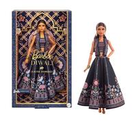 Barbie Signature - Diwali by Anita Dongre, bambola da collezione con look Midnight Bloom, lehenga disegnato per la festa delle luci e piedistallo, giocattolo da collezione, 6+ anni, HRM91