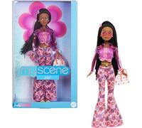 Barbie Signature - Jai My Scene, bambola da collezione con trecce nere e outifit ispirato agli anni 2000, top rosa, giacca in vinile e pantaloni floreali, giocattolo per bambini, 6+ anni, JBH84