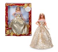 Barbie Signature Magia delle Feste 2025, bambola da collezione con capelli biondi e abito argento e oro, confezione da esporre, regalo per le feste, giocattolo per bambini, 6+ anni, JBJ00