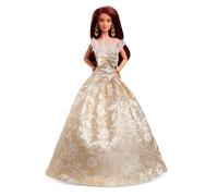 Barbie Signature Magia delle Feste 2025, bambola da collezione con capelli castani e abito argento e oro, confezione da esporre, regalo per le feste, giocattolo per bambini, 6+ anni, JBJ02