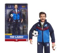 Barbie Signature - Ted Lasso, bambola da collezione con tuta sportiva blu e logo AFC Richmond, occhiali da sole in stile aviatore, confezione per l'esposizione, giocattolo per bambini, 6+anni, HJW91