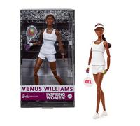 Barbie Signature - Venus Williams Serie Inspiring Women, bambola da collezione con completo da tennis e racchetta inclusa, confezione da esposizione, 6+ anni, HRM49
