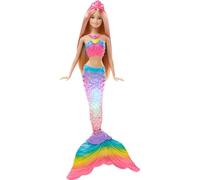 Barbie Sirena Arcobaleno con Capelli Biondi, Luci Colorate, Si Attiva Sott'Acqua,DHC40