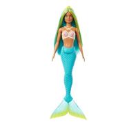 Barbie - Sirena, Bambola con Capelli Fantasia Bicolore Blue e Gialli e Cerchiett