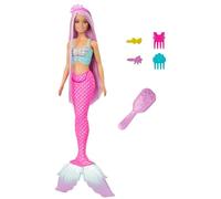 Barbie - Sirena Capelli Fantasia, bambola con capelli lunghi 18+ cm e accessori colorati per lo styling, include 1 spazzola, 1 fascia e fermagli, giocattolo per bambini, 3+ anni, HRR00