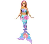 Barbie - Sirena Magia Floreale, bambola dai capelli biondi con coda sfumata e fascia con perle, magica sorpresa e fiori che sbocciano inclusi, giocattolo per bambini, 3+ anni, JDM72