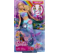 Barbie - Sirena Magia Floreale, bambola dai capelli biondi con coda sfumata