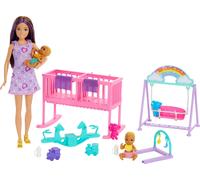 Barbie Skipper Doll & Nursery Playset with Accessories, Includes Twin Baby Dolls