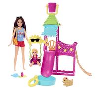 Barbie - Skipper Primi Lavori, Bambola e playset parco acquatico con scivolo d'a