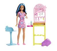 Barbie - Skipper Primi Lavori, bambola, postazione per piercing con strumento, 10 paia di orecchini e 5+ accessori aggiuntivi, giocattolo per bambini 4+ Anni, HKD78