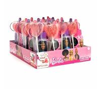 Barbie Sour Combo: 20 Caramelle Liquide con Lecca-Lecca a Cuore, Gusti Fragola e Lampone, Espositore da Banco da 50g Ciascuna
