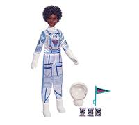 Barbie Space Discovery Astronauta, Bambola Castana con Tuta Spaziale Scintillante, Casco, Guanti e Bandiera e Altri Accessori per Missione nello Spazio, Giocattolo per Bambini 3+Anni, GTW31