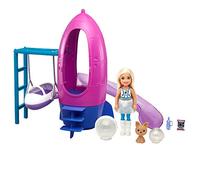 Barbie- Space Discovery Bambola Chelsea Astronauta con Cucciolo e Navicella Spaziale con Scivolo, Altalena e Accessori per lo Spazio, Giocattolo per Bambini 3+Anni, GTW32