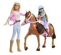 Barbie - Stacie Sorelle a Cavallo playset con cavallo e sella da 2, con completi da equitazione, Giocattolo e regalo per bambini 3+ Anni, GXD65