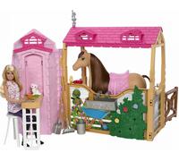 Barbie Stalla con bambola e cavallo 6 aree di gioco Playset 3+ Anni Mattel