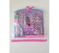 Barbie Style Fashion Pack, 2 abiti floreali rosa e viola con accessori per bambola Barbie