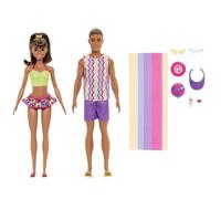 Barbie Style Ken 65° Anniversario, set da 2 bambole alla moda con look e accessori inclusi ispirati alla spiaggia, rivisitazione del set Tutti in Spiaggia degli anni '90, JJP05