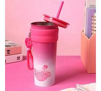 Barbie, Tazza termica in acciaio inossidabile con pendente, Capacità 800 ml / 27 once, Bicchiere grande con cartone animato carino, Bottiglia d'acqua isolata per regali di compleanno 800mlLettereAccia