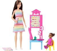 Barbie Teacher Doll with Brunette Fashion Doll with Printed Dress, 1 Toddler Dol