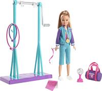 Nuovo Barbie Squadra Stacie Bambola E Ginnastica Giocattolo Con Rotante BAR