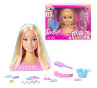 Barbie - Styling Head Deluxe, capelli biondi con oltre 20 accessori per acconciature, fermagli per capelli a stella o farfalla cambia colore, giocattolo per bambini, 3+ anni, JFG81