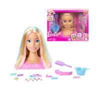 Barbie - Styling Head Deluxe, capelli biondi con oltre 20 accessori per acconciature, fermagli per capelli a stella o farfalla cambia colore, giocattolo per bambini, 3+ anni, JFG81