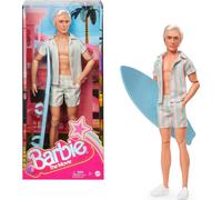 Barbie The Movie Ken Doll Wearing Pastel Pink and Green Striped Beach Matching S