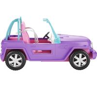 Barbie Toy Car, Doll-Sized SUV, Purple Off-Road Vehicle with 2 Pink Seats & Trea