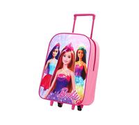 Barbie Trolley Bag Valigia Con Ruote Bambini Rosa Nuova 40x30x10cm