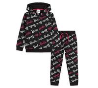 Barbie Tuta Bambina Ragazza 3-14 Anni Felpa in Cotone e Pantaloni Tuta Leggings Accessori Originali (Nero, 5-6 anni)
