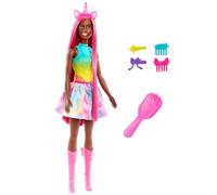 Barbie Eenhoornpop met magenta fantasiehaar van 18 cm lang en kleurrijke accesso
