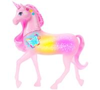 Barbie - unicorno luci brillanti, cavallo con 20 combinazioni interattive di luci, suoni e musica