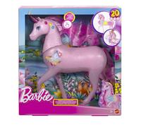 Barbie - Unicorno Luci Brillanti, cavallo con 20 combinazioni interattive di luci, suoni e musica, premi i pulsanti e accarezza la testa per attivarlo, giocattolo per bambini, 3+ anni, JCP78
