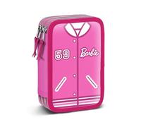 Barbie Varsity-Astuccio con Matite Triplo, Rosa, 14 x 21 cm