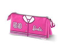 Barbie Varsity-Astuccio Triplo, Rosa, 23 x 11 cm