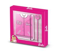 Barbie Varsity-Confezione Regalo con Diario e Penna a Sfera Fashion, Rosa