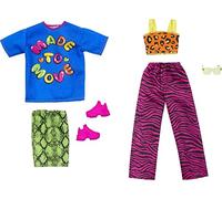 Barbie Vestiti, moda e accessori Pack bambole alla moda, il set include 2 look completi con abiti vivaci e pezzi di stile