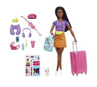 Barbie Vita in Città - Bambola da Viaggio 'Brooklyn' Roberts Con Gattino, Accessori e Adesivi, Giocattolo per Bambini 3+ Anni, HGX55