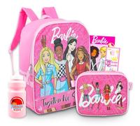 Barbie Zaino con borsa per il pranzo - Bundle con borsa da scuola da 40,6 cm, Barbie Lunch Box, bottiglia d'acqua, tatuaggi, altro | Barbie zaino per ragazze e bambini, Multicolore, Barbie Backpack