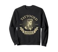 Barbiere tatuato senza tempo stile classico vintage barbiere Felpa