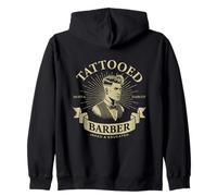 Barbiere tatuato senza tempo stile classico vintage barbiere Felpa con Cappuccio