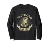 Barbiere tatuato senza tempo stile classico vintage barbiere Maglia a Manica